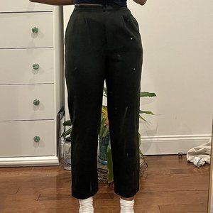 army green wool pants